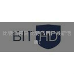 比特派恢复 比特派用户最新活动！