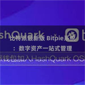 比特派最新版 Bitpie系统：数字资产一站式管理