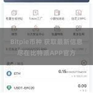Bitpie币种 获取最新信息尽在比特派APP官方