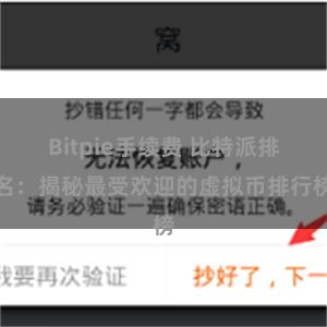 Bitpie手续费 比特派排名：揭秘最受欢迎的虚拟币排行榜